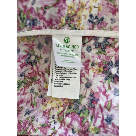 J Crew Puff Sleeve Smocked Midi in Pink Floral Fields Preppy Dress Size L NWT - Picture 15 of 16